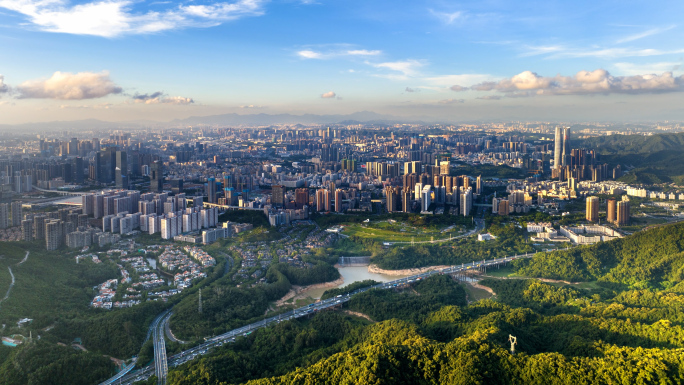 航拍坂田大景廷时 龙华大景廷时 梅林水库