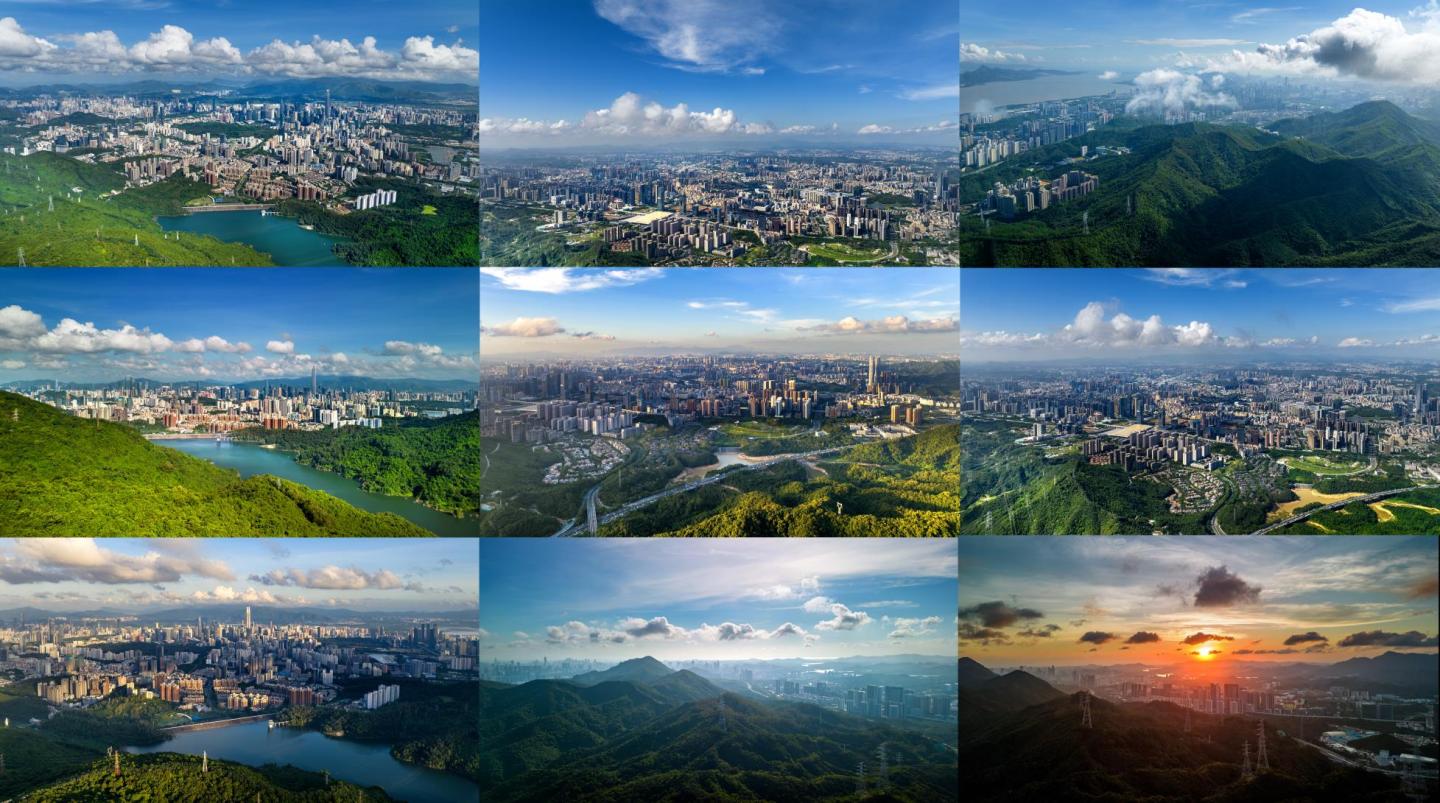 航拍坂田大景廷时 龙华大景廷时 梅林水库