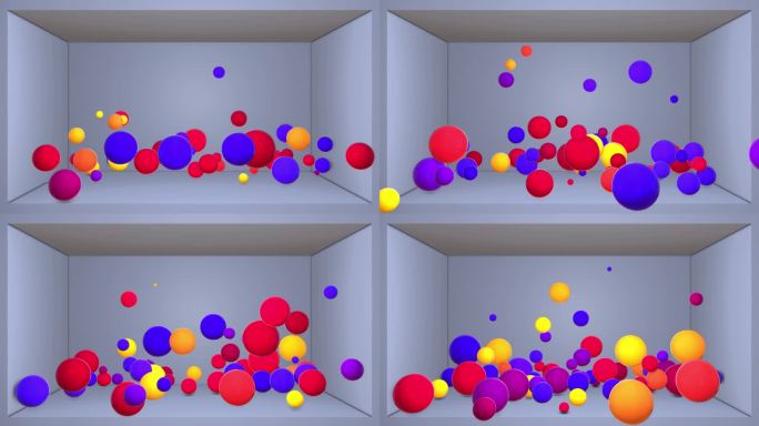 4K裸眼3D彩色小球弹跳有初速度