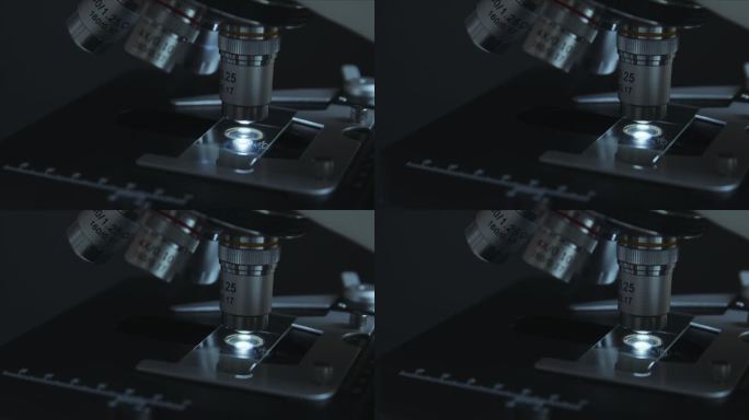 作物特写镜头显微镜在实验室里，科学家正在进行研究检查