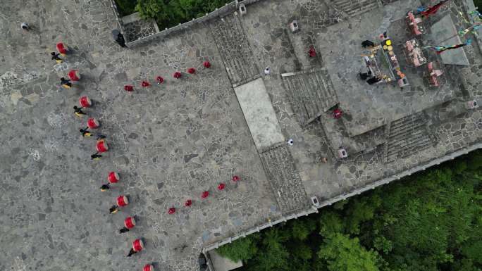 湘西苗族圣山祭祀祭祖航拍