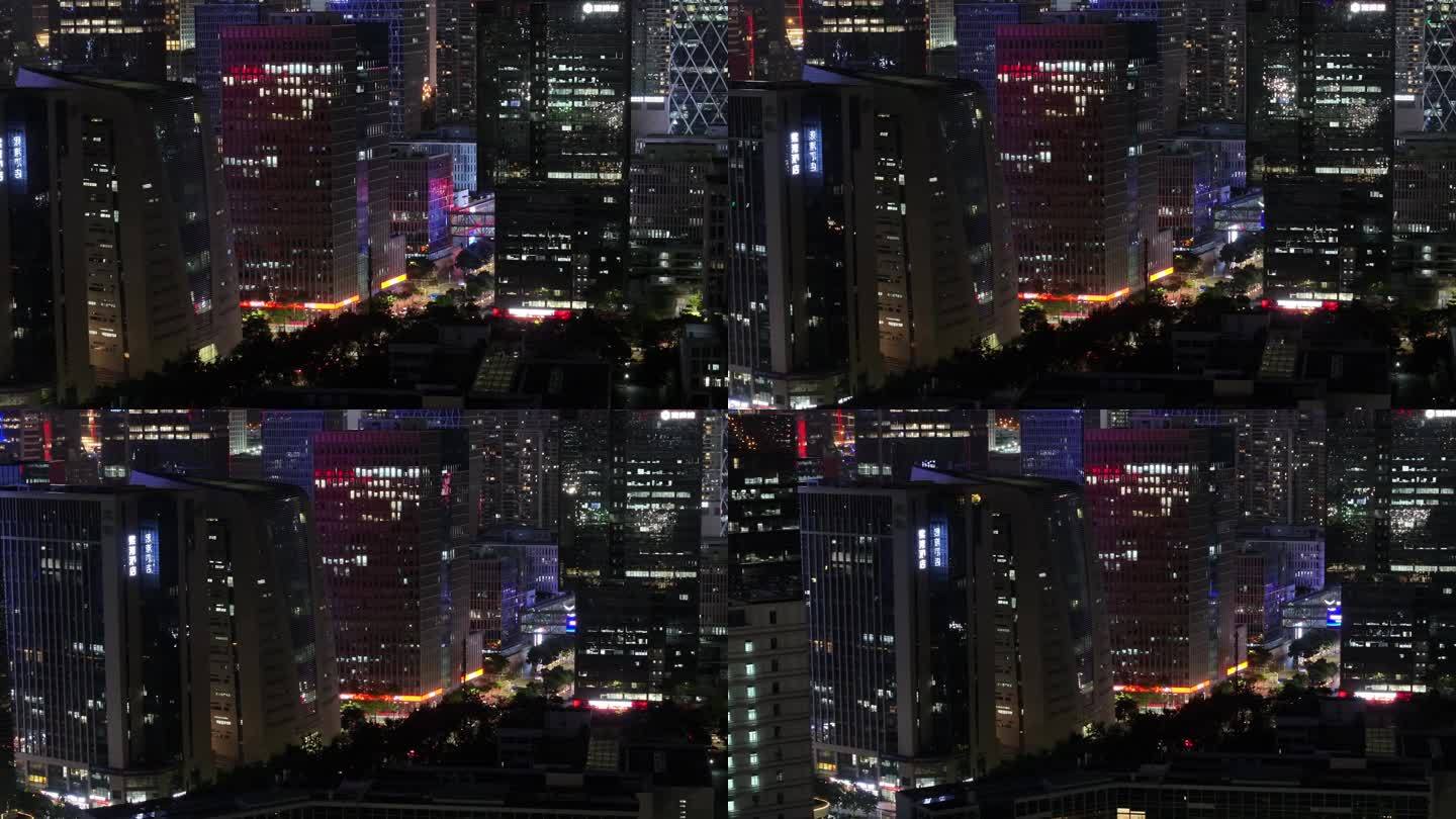 深圳南山区软件产业基地夜景航拍
