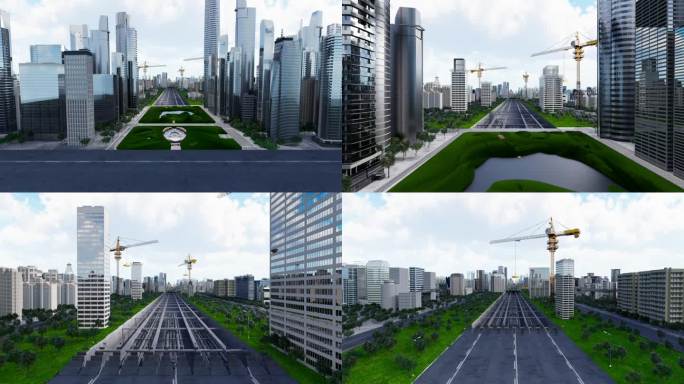 C4D城市 街道 智慧城市  写实城市