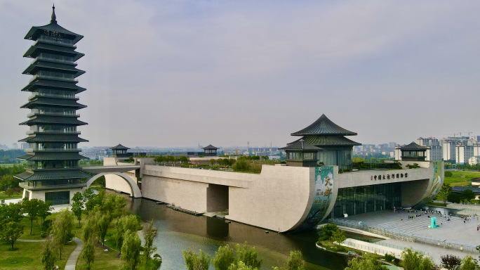航拍--中国京杭大运河博物馆（扬州）