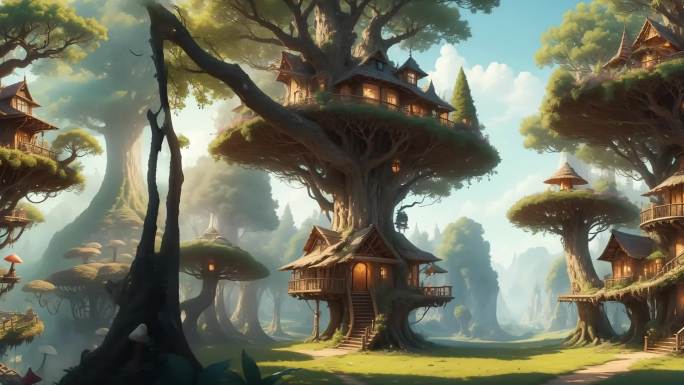 森林树屋-童话里的树屋世界