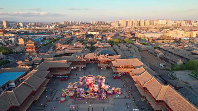 大同古城城墙街道护城河城楼