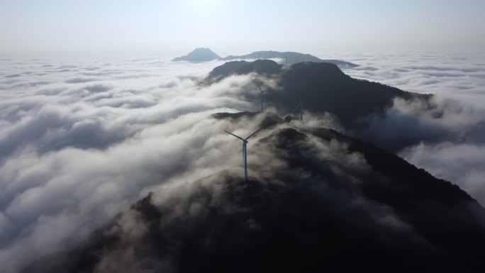 九宫山云海风车航拍