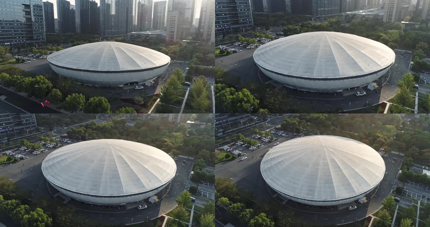 杭州 航拍 杭州未来科技城国际会议中心