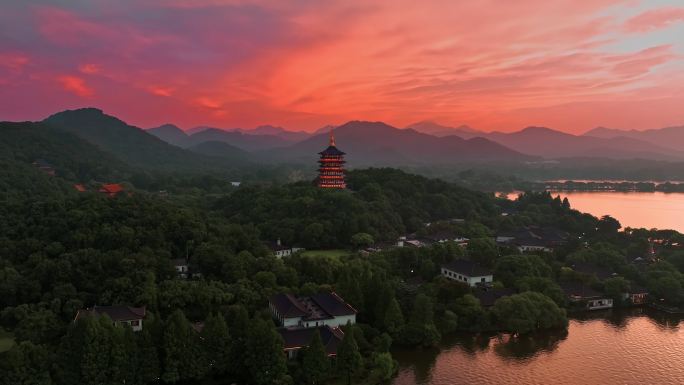 杭州西湖雷峰夕照