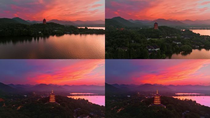 杭州西湖雷峰夕照