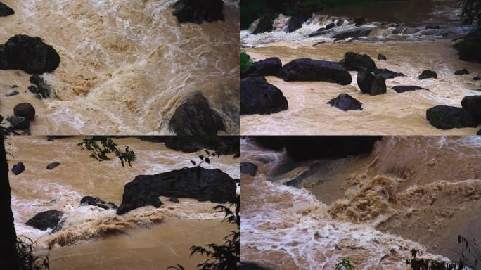 120帧洪水山洪暴雨雨季洪灾水灾河水暴涨