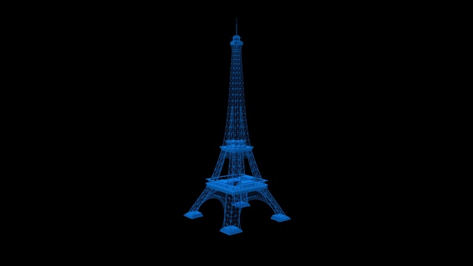 全息素材 巴黎铁塔