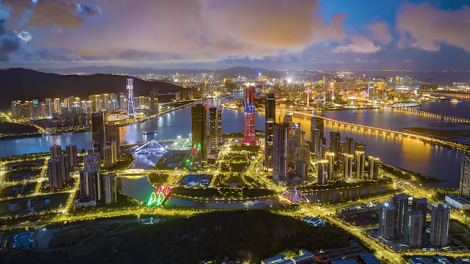 大湾区珠海横琴金融岛澳门夜景18