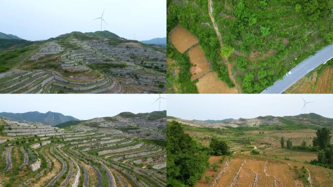 山区大面积石碶梯田