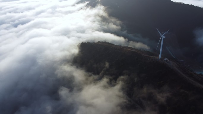 九宫山云海风车航拍