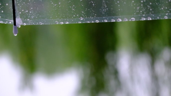 下雨天透明雨伞