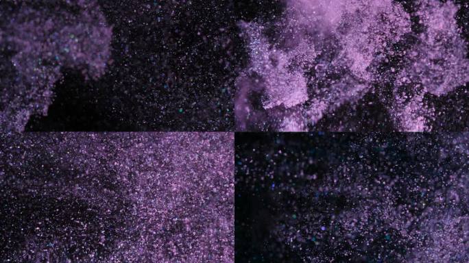 实拍流体 粉色紫色粒子