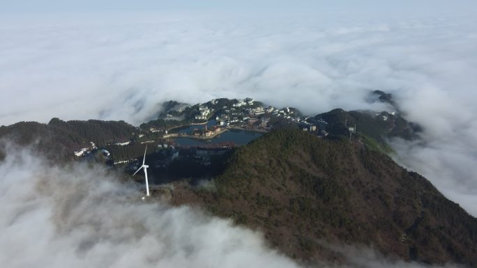 九宫山云海风车航拍