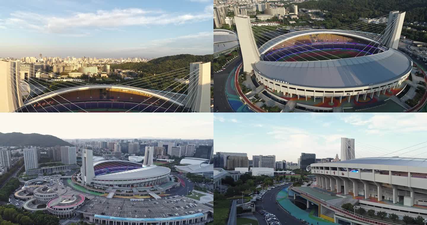 杭州 航拍 黄龙体育中心 亚运会  4K