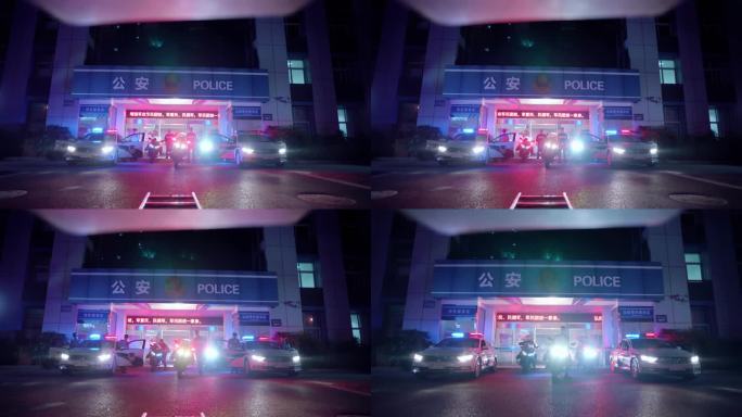 【4K】特警深夜骑摩托车巡逻