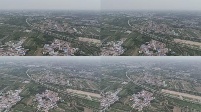 铁路高铁网米字型铁路井字形铁路交通航拍