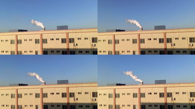 工厂工业烟囱情绪蓝天阳光机器轰鸣