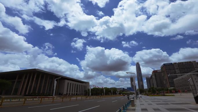 东莞市民中心、会议大厦、市政府延时拍摄