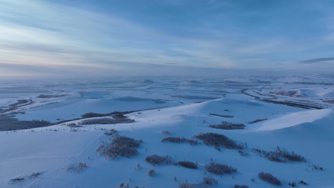 航拍高寒雪域雪原风光