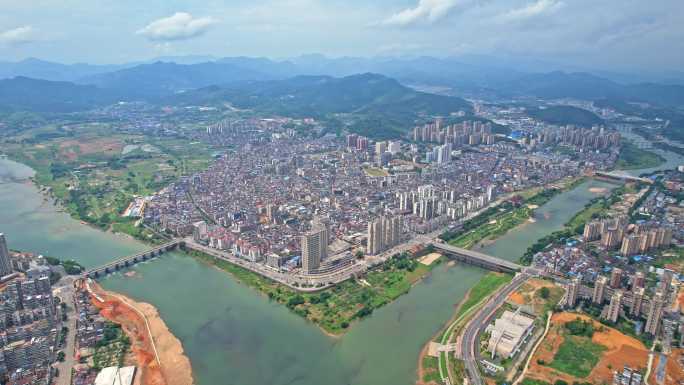 航拍建瓯城市大景