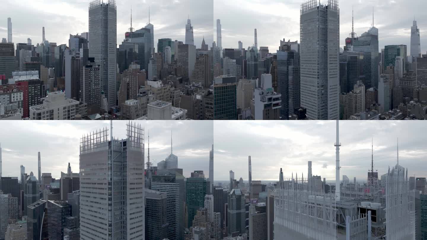 城市航拍纽约曼哈顿纽约时报大厦摩天大楼