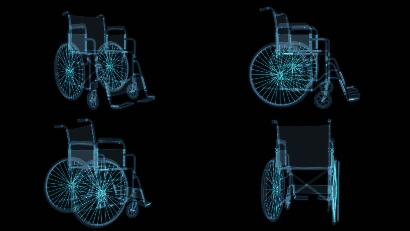 轮椅 腿部残疾椅子坐着残疾人轮胎手推老人