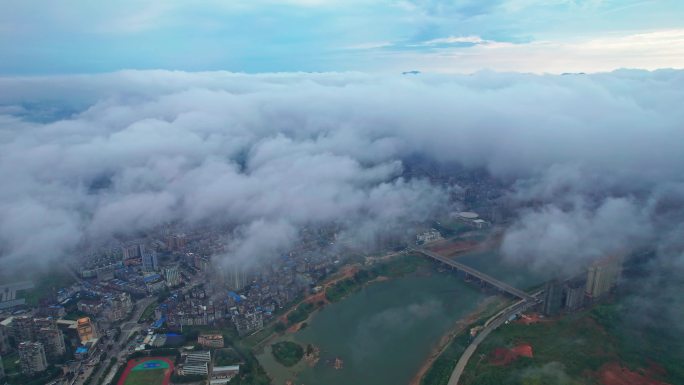 航拍建瓯城市大景