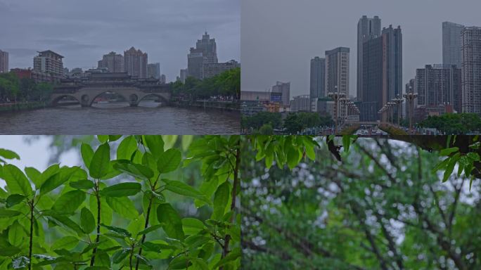 8k成都城市大雨前奏城市大暴雨