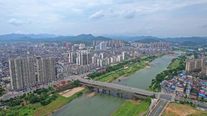 航拍建瓯城市大景