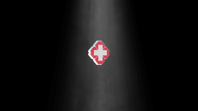 e3d红十字标志logo旋转