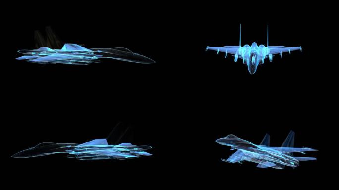 歼15战斗机科技全息通道素材