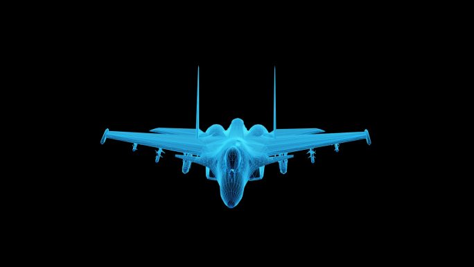 歼15战斗机蓝色科技线条通道素材