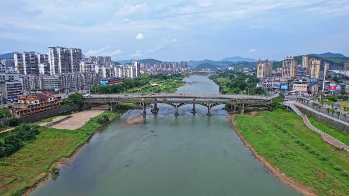 航拍福建南平建瓯城市大景