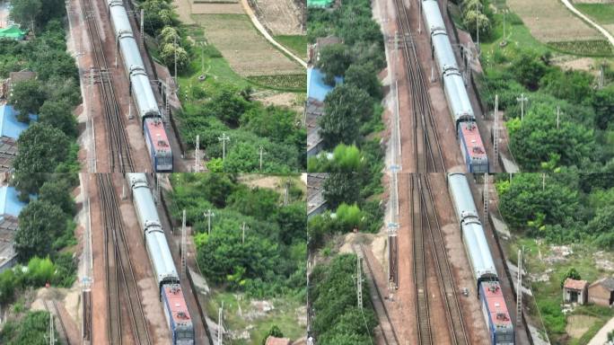 铁路高铁网米字型铁路井字形铁路交通航拍