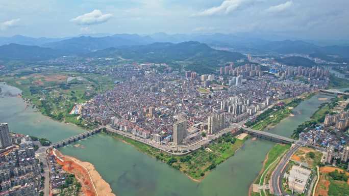 航拍福建南平建瓯城市大景