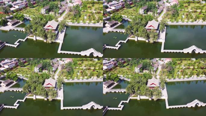 辉县2021年5月百泉湖景色 环绕清晖阁