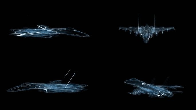 歼15战斗机透视全息通道素材