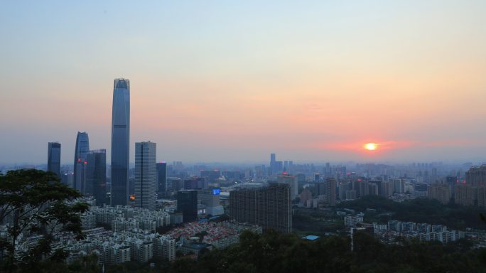 东莞旗峰山日转夜延时