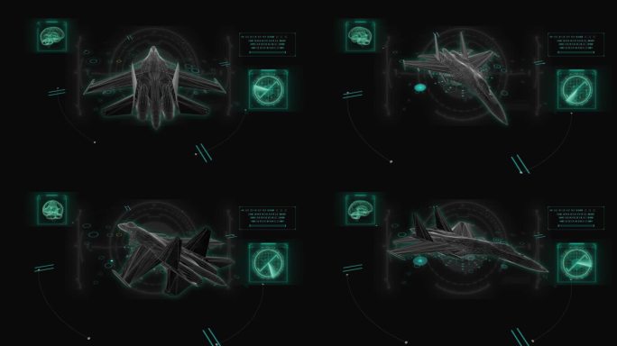 歼15战斗机HUD科技界面展示素材
