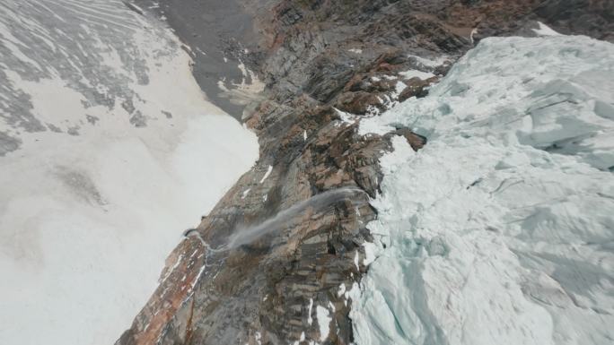 FPV穿越机无人机航拍冰山冰川高山山脉