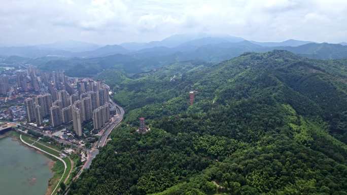 航拍福建南平建瓯城市大景