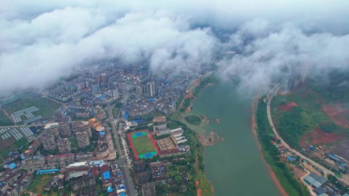 航拍建瓯城市大景