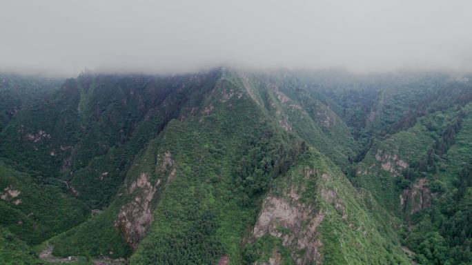 林场高山峡谷航拍