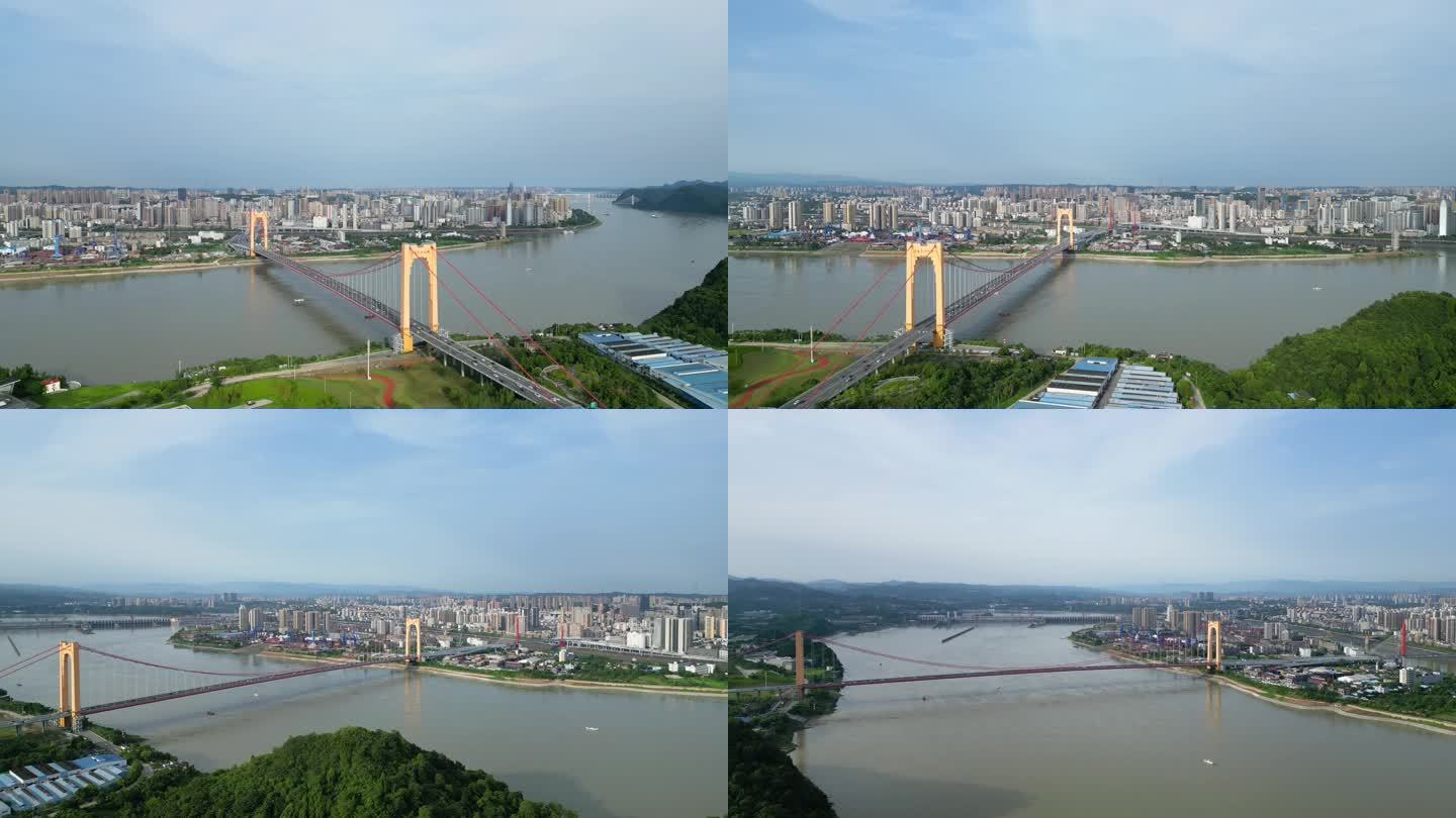 宜昌至喜长江大桥环绕4K最新原创航拍