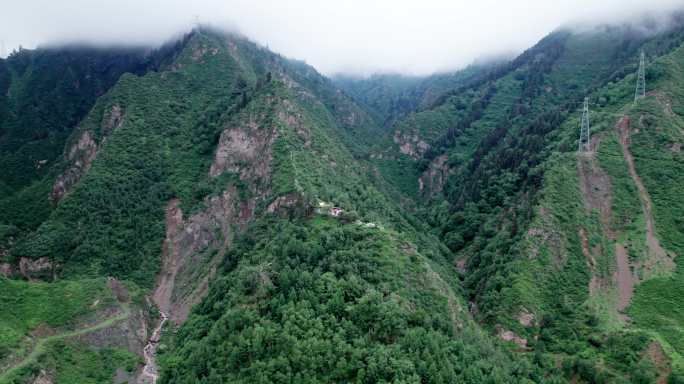 林场高山峡谷航拍